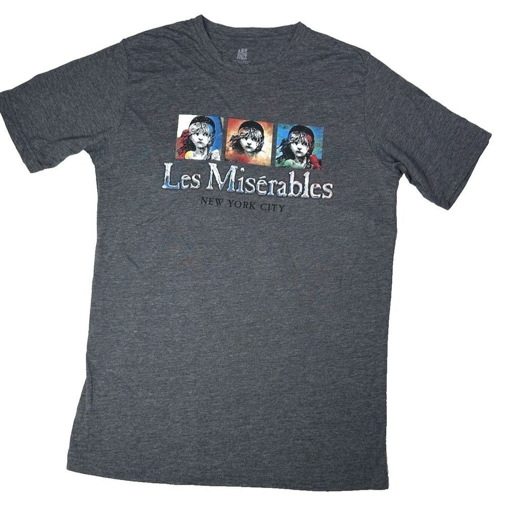 LES Miserables T-Shirt Men's M Gray Short Sleeve Broadway